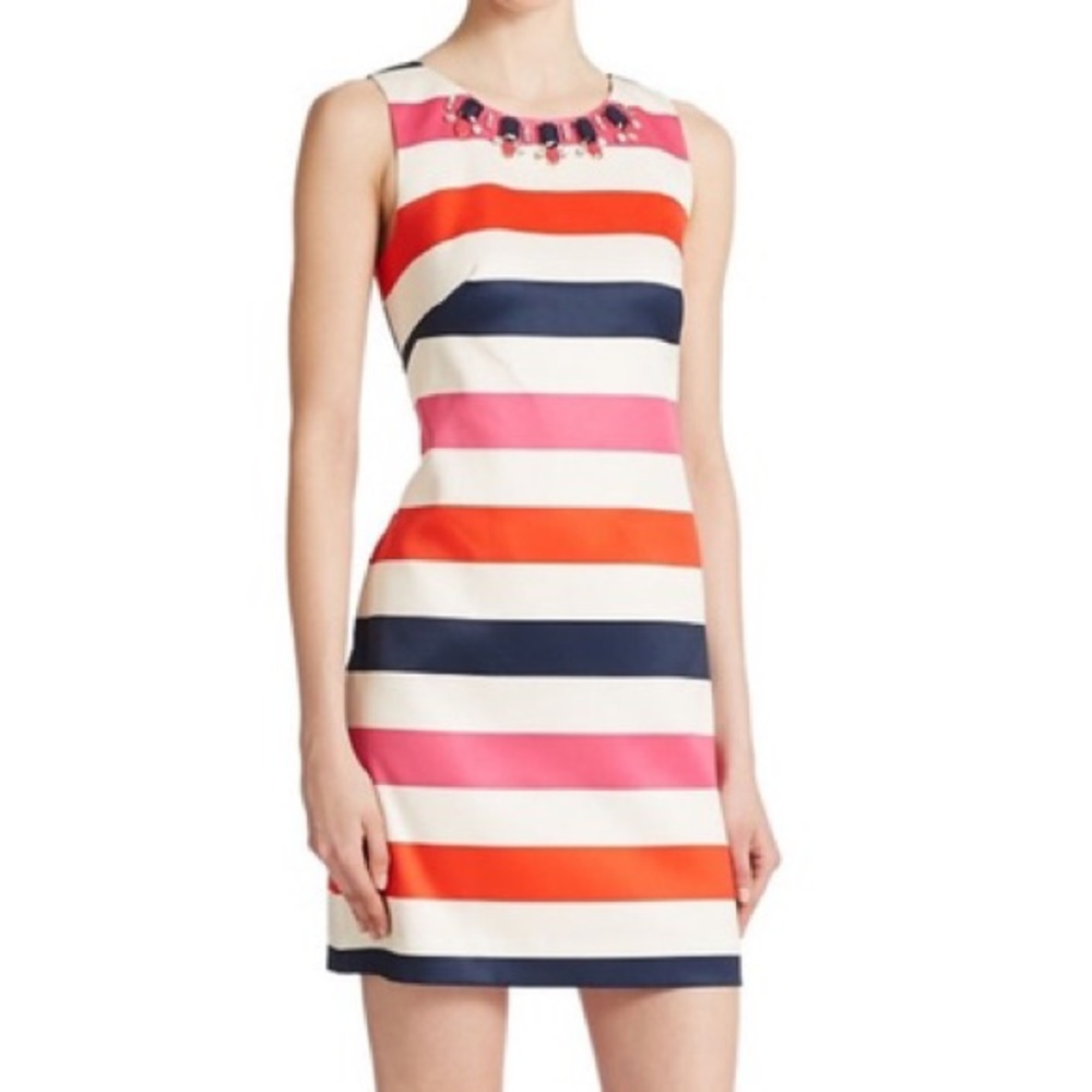 Vince Camuto striped jeweled dress
